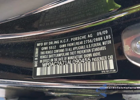 2010 Porsche Panamera Turbo from USA, damaged, VIN WP0AC2A71AL090455